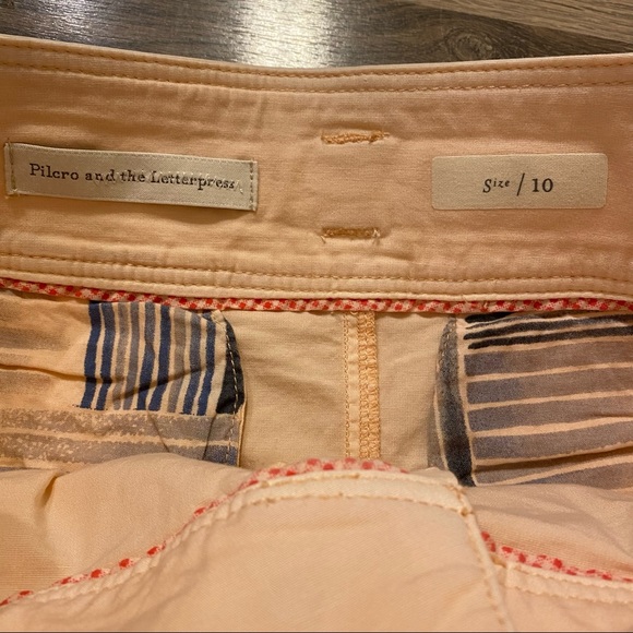 Anthro Pilcro Light Pink Washed Belted Chino Skirt - Picture 4 of 5